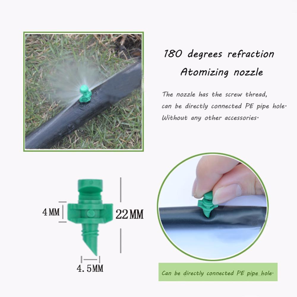 50Pcs Degrees Refraction Spray Nozzle Garden Greenhouse Irrigation System Misting Sprinkler Head