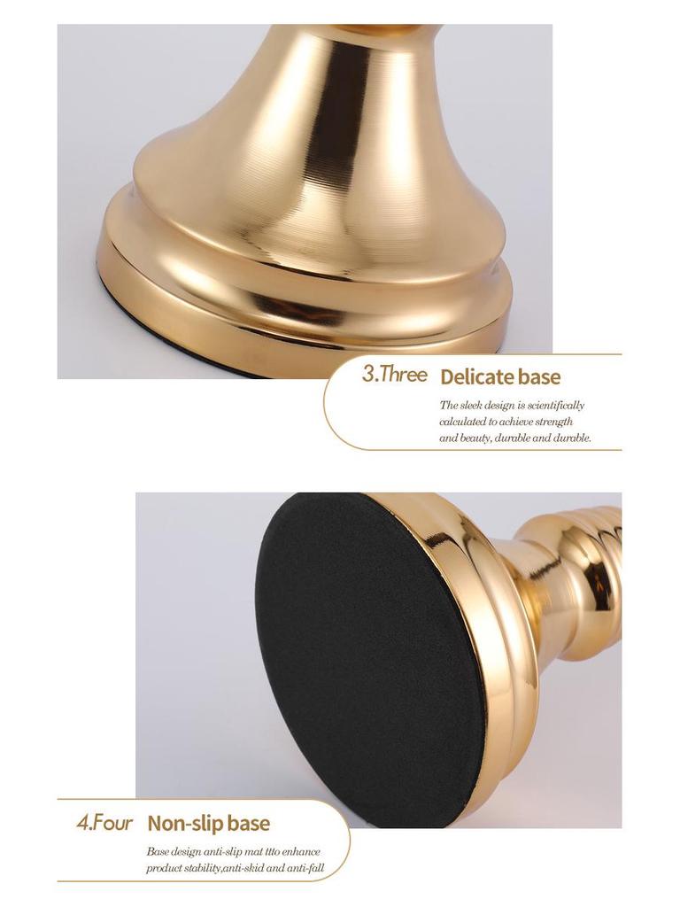 European Candlestick Vase: Metal Trophy Ornament for Home, Church, Restaurants.