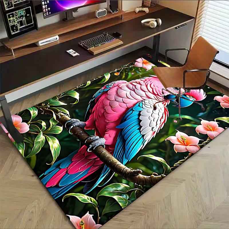 1PC parrot, jungle Extra Large Non Slip Floor carpet, Office, family, Studio   Large Area Rug Indoor Rugs, Bold Statement Piece