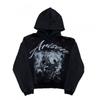 Felpa Streetwear Unisex con Stampa di Lettere Glitterate Vestibilità Larga Manica Lunga Felpa Casual per Adolescenti Giovani Adulti