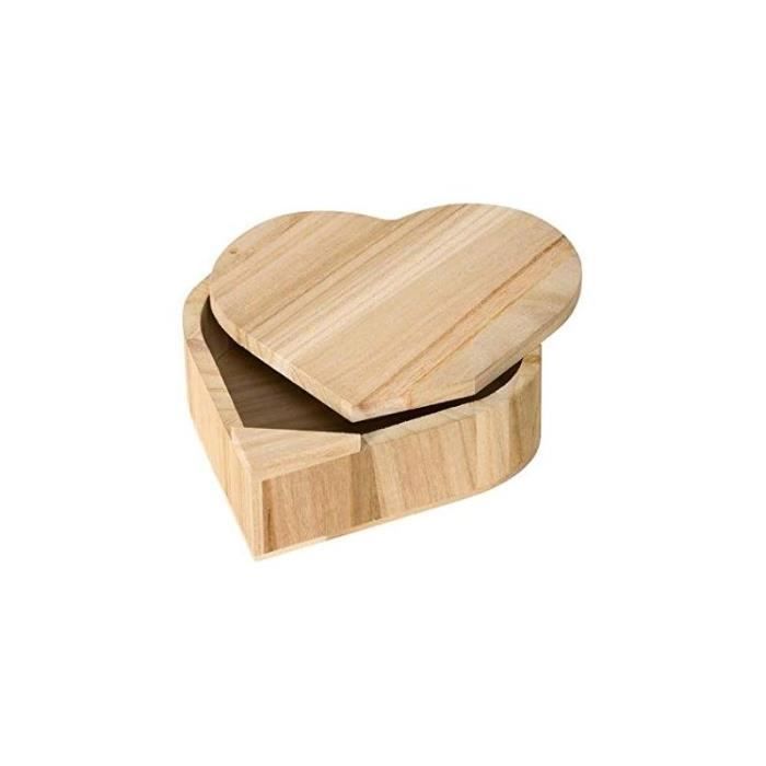 Boîte en bois 'Artemio' Coeur 14 x 15 x 5 cm - ARTEMIO - Décoration - Adulte - Mixte