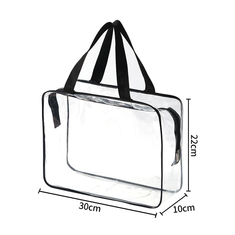 Waterproof Transparent PVC Makeup Bag with Custom Pattern and Large Capacity