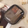 Mini Clear Travel Makeup Organizer Bag Small Cute Preppy Makeup Bag Cosmetic Zipper Toiletry Storage Clutch Coin Pouch For Women