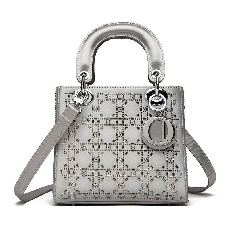 Špičková textúra, ľahký luxus, kabelka do ruky s kosoštvorcovým vzorom, crossbody kabelka a kabelka na jedno rameno