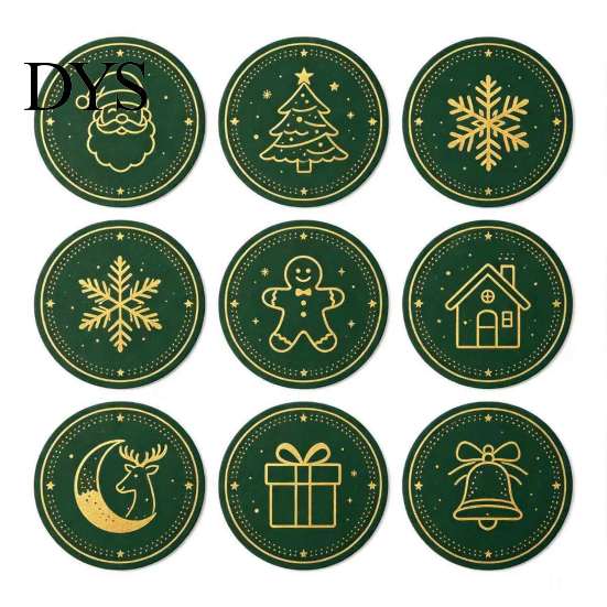Kitchen Dining Table Accessories 9Pcs Christmas Wooden Coasters Set, Heat Resistant Cup Mats, Waterproof Pads for Round Protection Mats Home