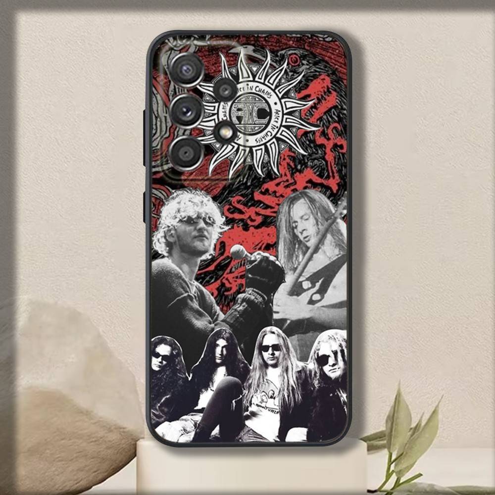 Band A-Alice In C-Chains Phone Case For Samsung S 25,24,23,22,30,21,10,9,Ultra,Plus,Lite,FE,4,5 G Soft Black Case