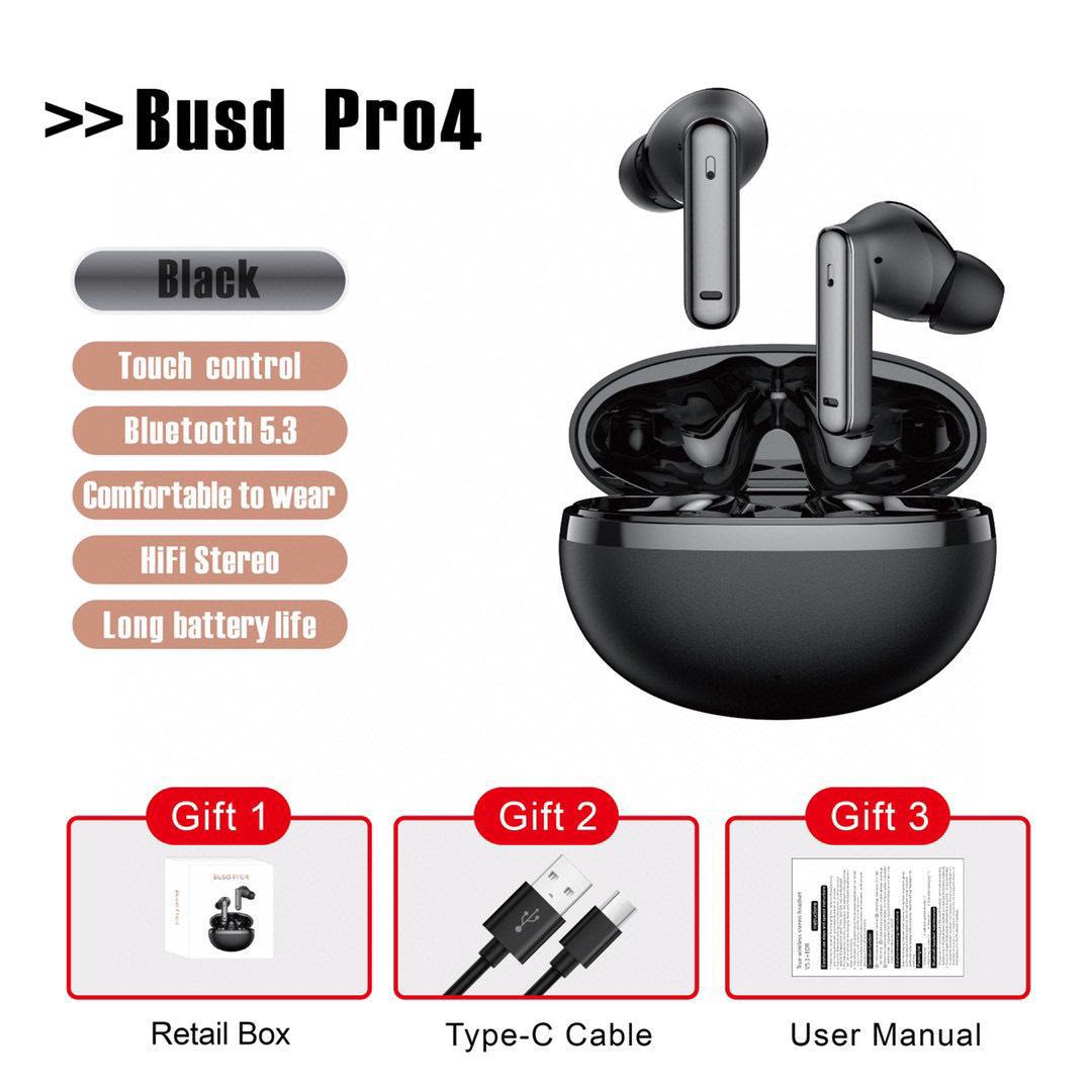 

Беспроводная внутриканальная гарнитура ENC Pro4: Настоящее стерео, ANC, Водонепроницаемый чёрный