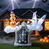 Halloween Inflatables Grave Scene Decor LED Lights for Outside Home Backyard