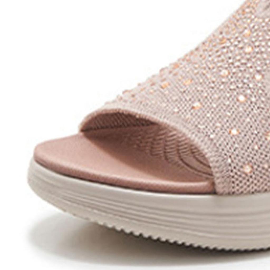 Women'S Sandals Comfy Air Cushion Support Walking Shoes Sweat Knit Slingback Platform Shoe Zapatos Para Mujer Sandalias Planas