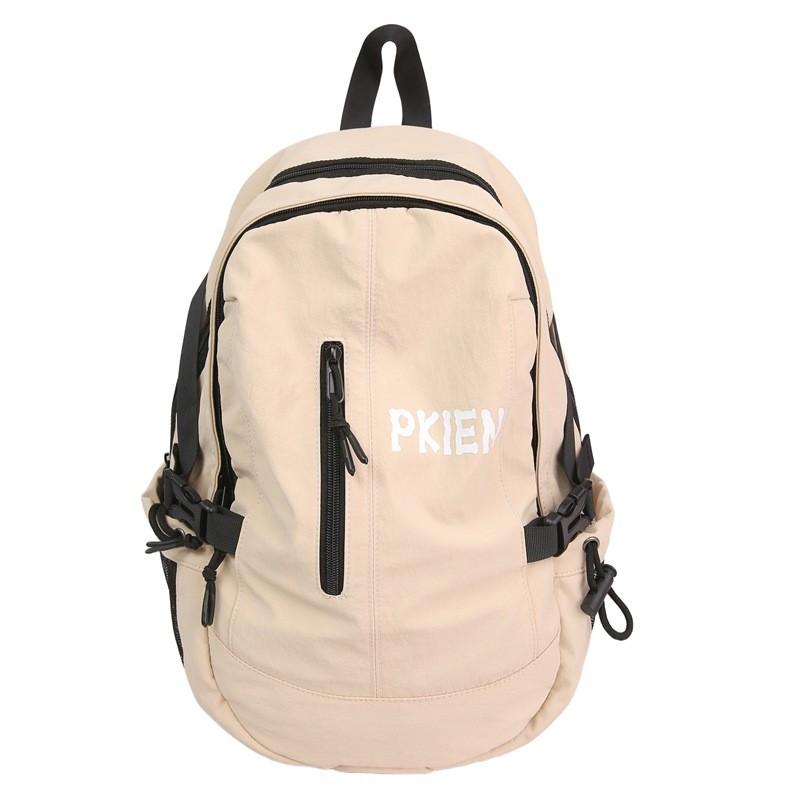 Leisure Big Capacity Backpack With Solid Color And Letter Print Design For Daily