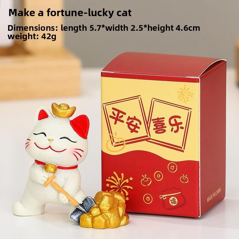 Cute Mobile Phone Stand Decoration Cute Maneki Neko Resin Office DeskCute Gift Decoration