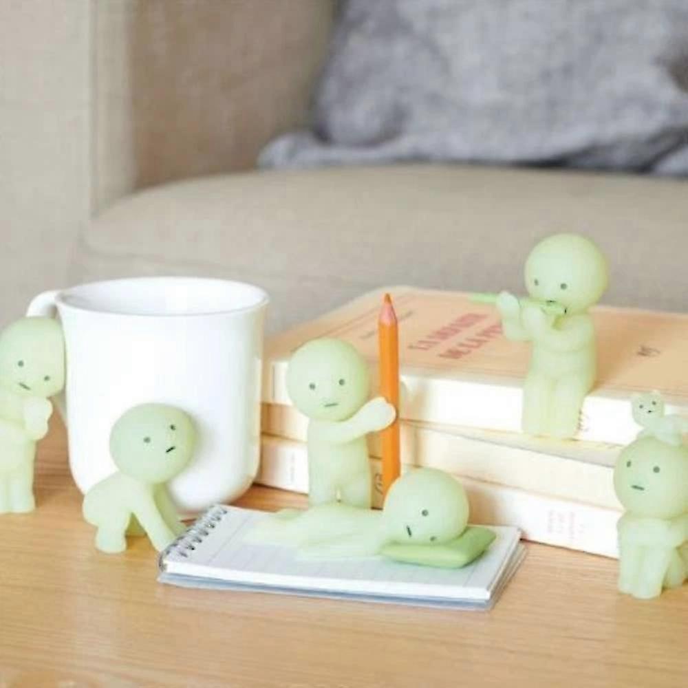 6pcs Smiski Blind Box Sunday Series Yoga Fitness Series Minifigure Noctilucent Decoration Doll Bedroom Toilet