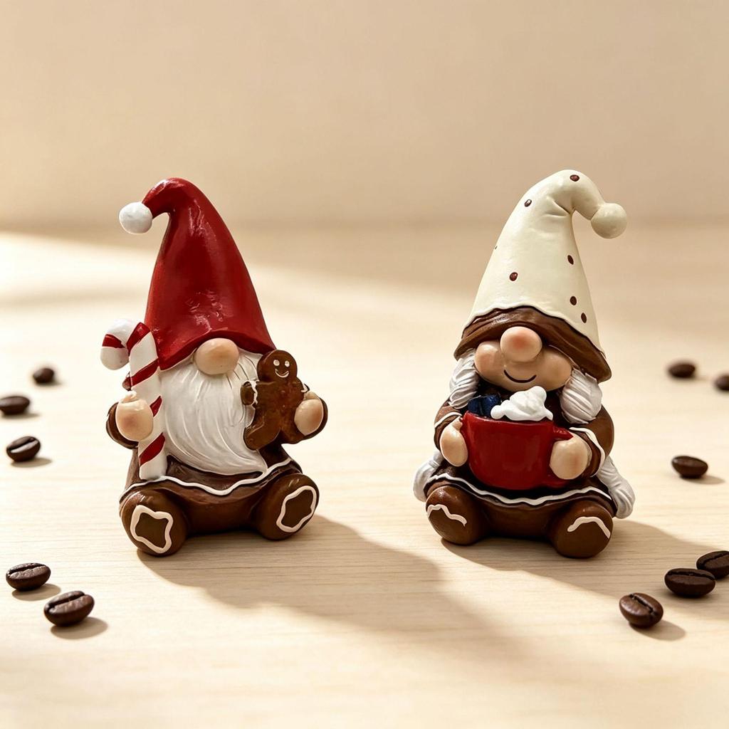 3D Coffee Time Dwarf Resin Ornament - Modern Simple Desktop Home Decor
