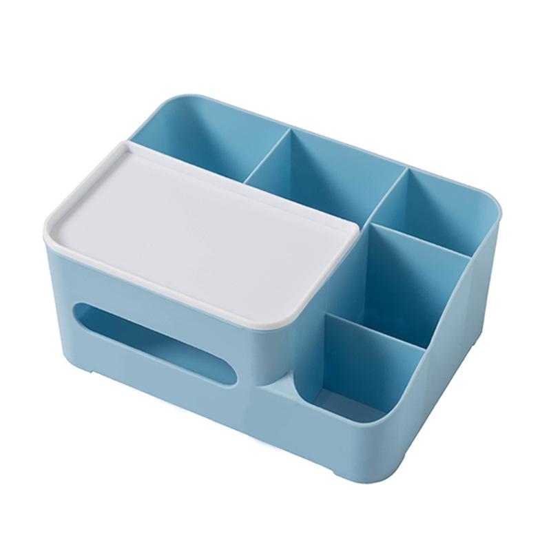 Tabletop Tissue Box Makeup Organizer Paper Box Cover Desktop Storage Box Phone Holder Cosmetic Storage Rack Napkin Holder