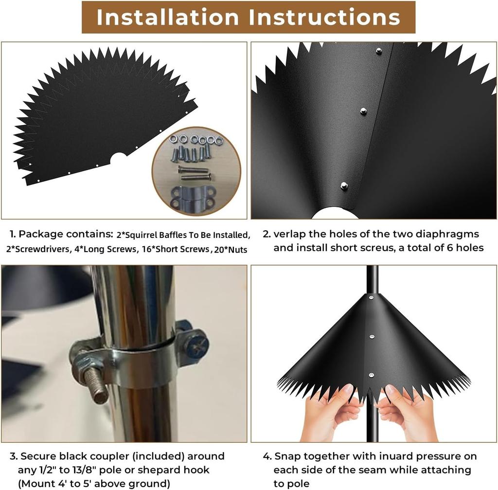 14in Bird Feeder Station Squirrel Baffle Dome Stop Stealing Bird Feed Guard