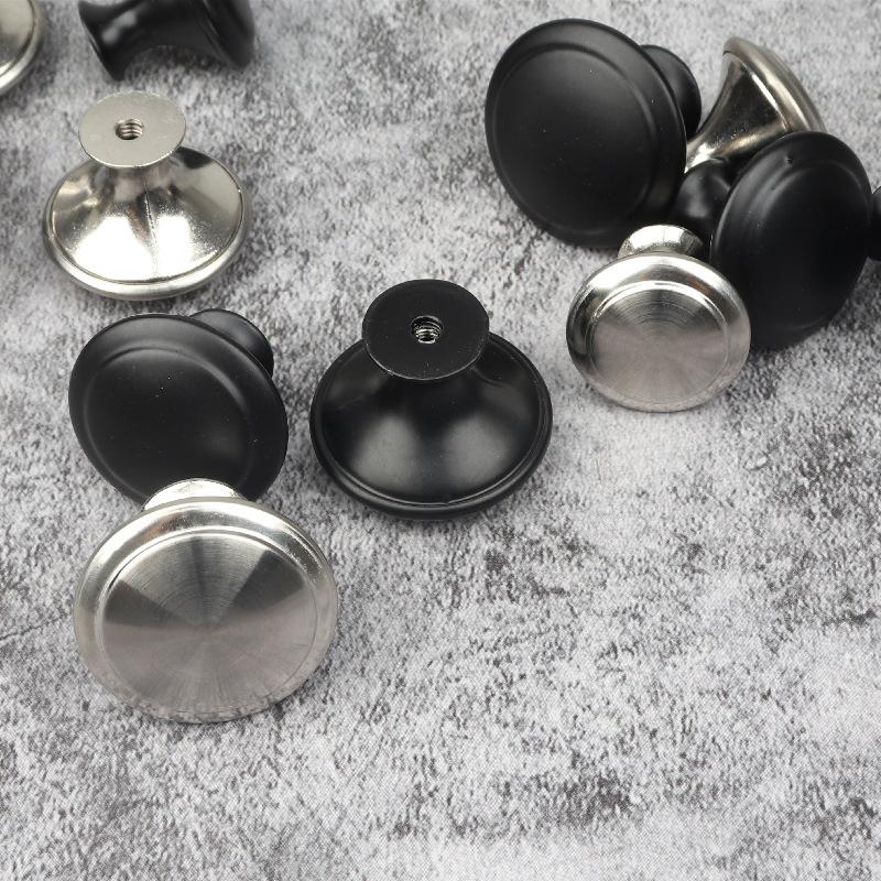 304 Stainless Steel Black Round Single Hole Drawer Handle