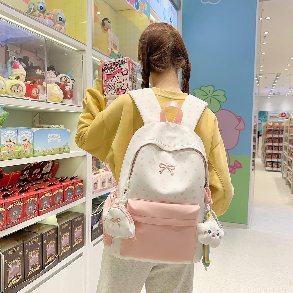 Schoolbag1011 Spring New Small Fresh and Sweet Wind Backpack Female Student Lightweight Large Capacity Travel Backpack