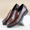 Herrformella läderskor Brittisk stil Oxford Loafers Rund tå Andningsbara Halkfria Affärskläder Bröllop Kontor Vardagsskor