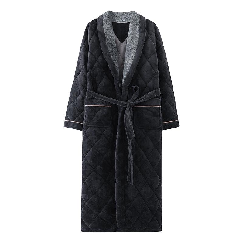 

Чоловіча дуже довга стьобана фланелева зимова піжама та флісовий халат з підкладкою XL (140-160 lbs)