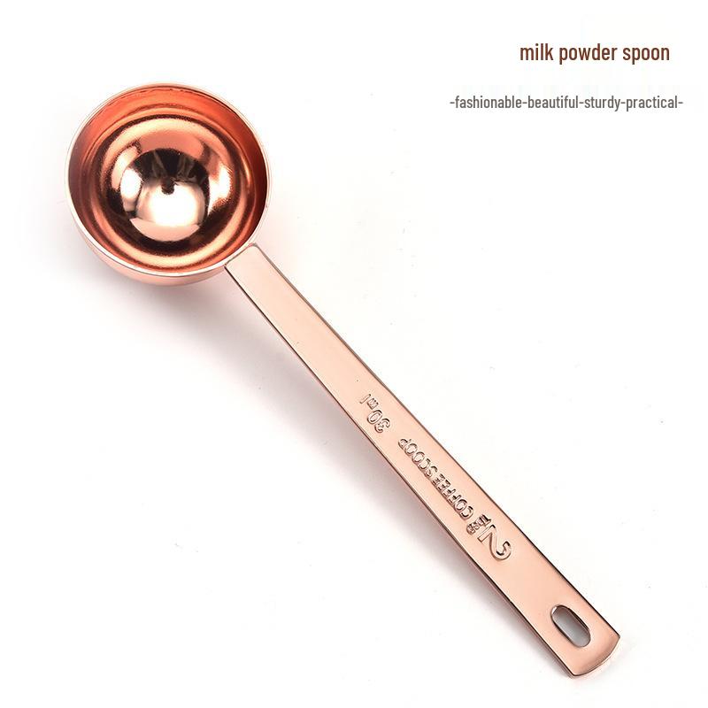 Stainless Steel Long Handle Measuring Spoon Set: 30ml Coffee, 15ml Milk/Fruit Powder - Perfect Baking Tool