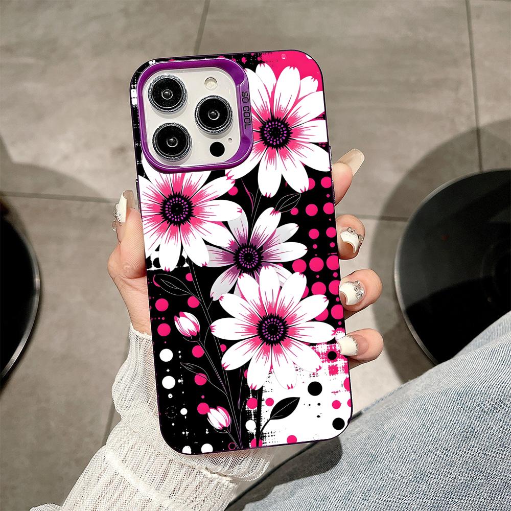 Flowers Art Purple Translucent Mobile Phone Case For IPhone 17 16 E 15 14 13 12 11 Pro Max 14 15 Plus 17 Air Colorful Hard Cover