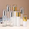 Glass Pump Bottle for Transparent Milky Lotion and Cosmetic Spray - Travel Refillable