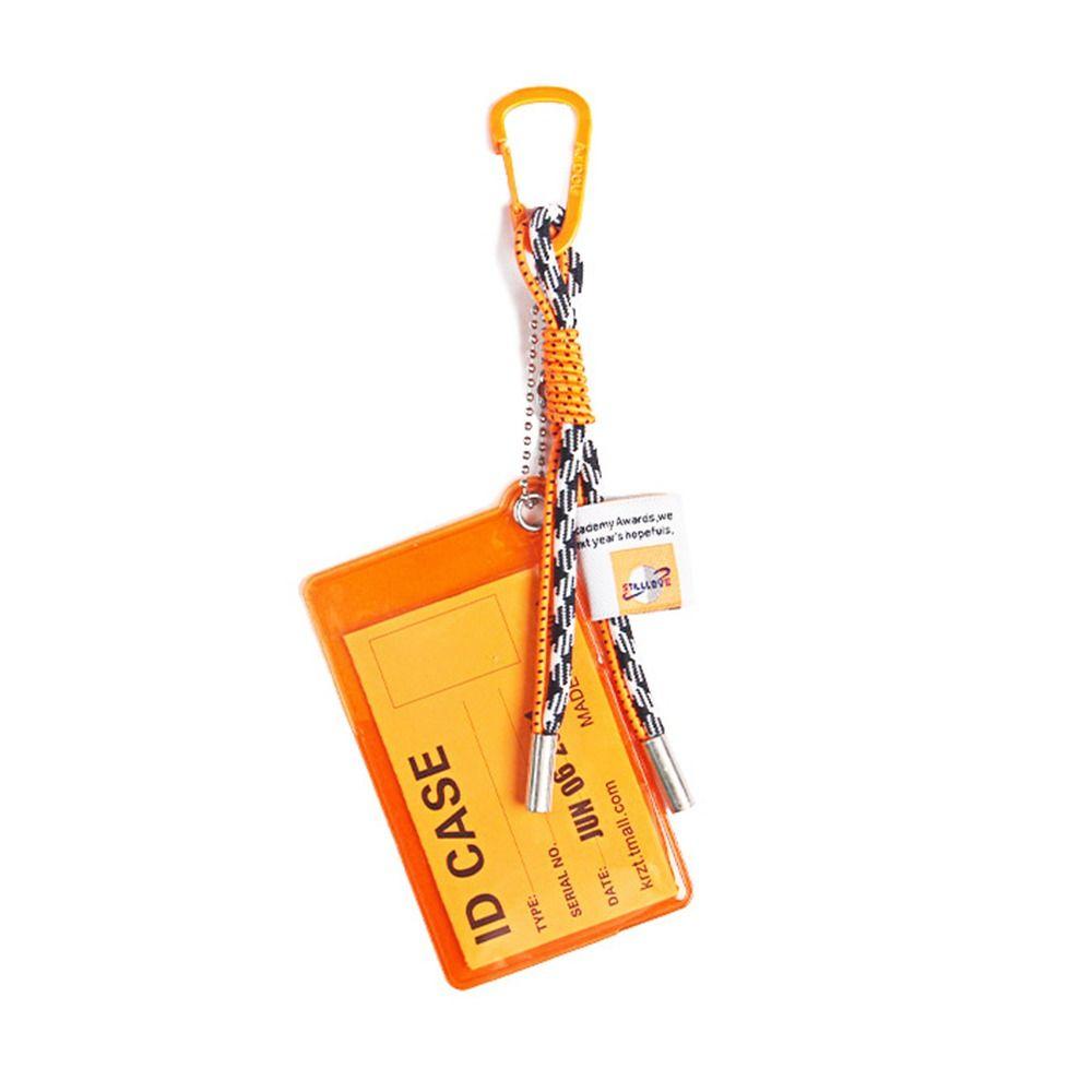 Transparent ID Card Strap Fluorescent Color Credential Holder Card Holder Lanyard  Bank Bus Card