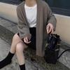 Women's Mid-Length 100% Wool Thick Cardigan - Elegant, Versatile, Loose Fit Cashmere Knitwear