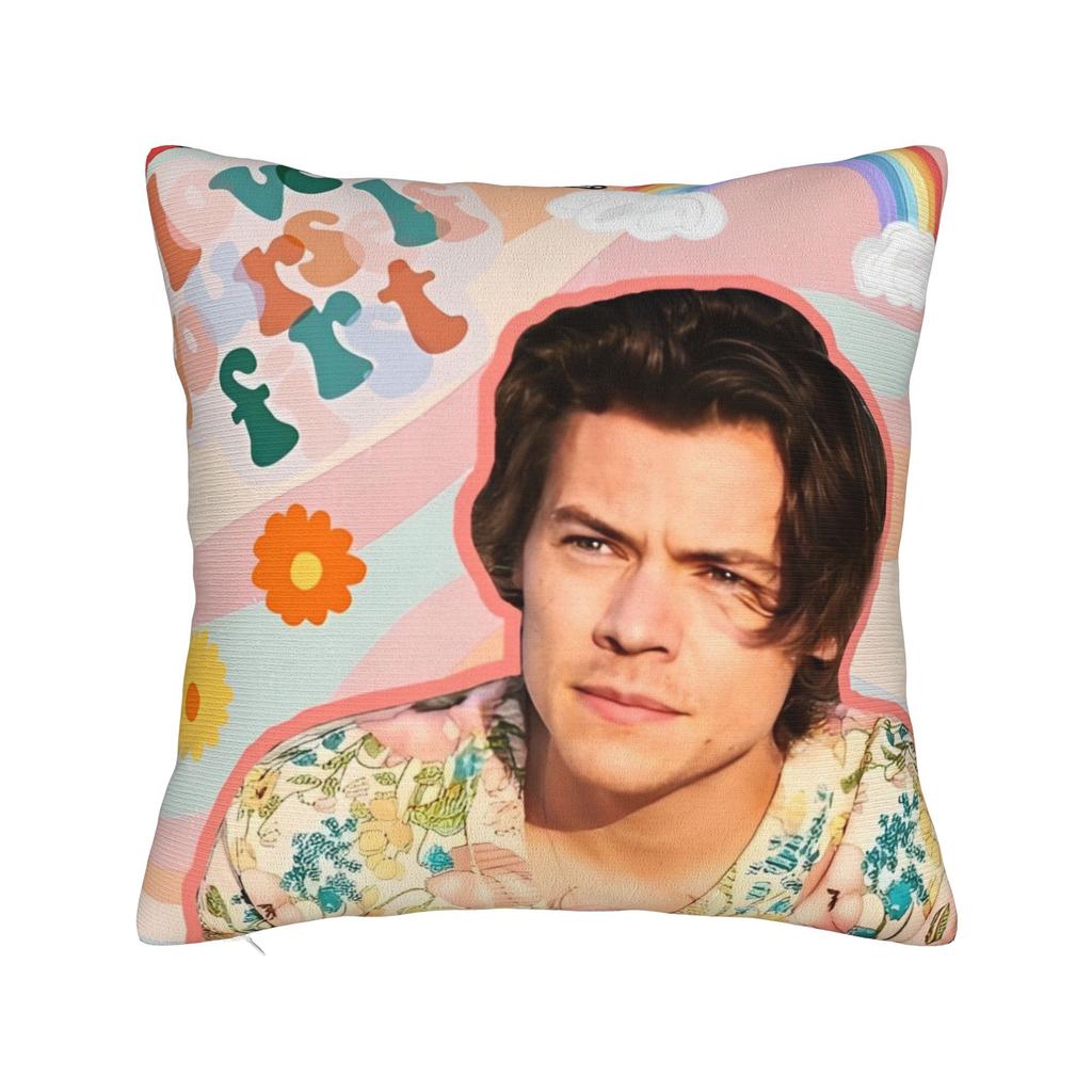Harrys Styles Singer Pillowcase Soft Polyester Cushion Cover Decorations Pillow Case Cover Seater Zippered cm