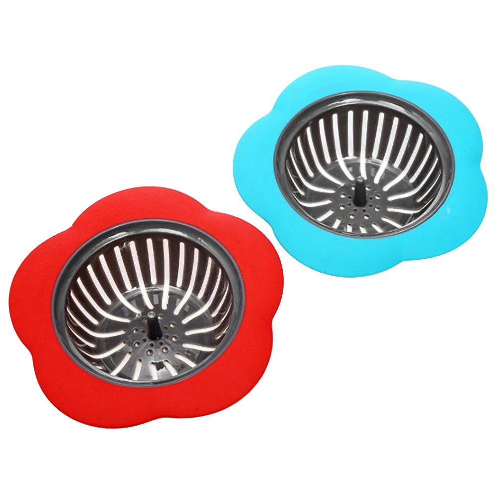 Flower Shape Sink Drains Cover Large Capacity Plastic Sink Sewer Easy Cleaning Bathroom Drainage Trap for Kitchen Bathroom