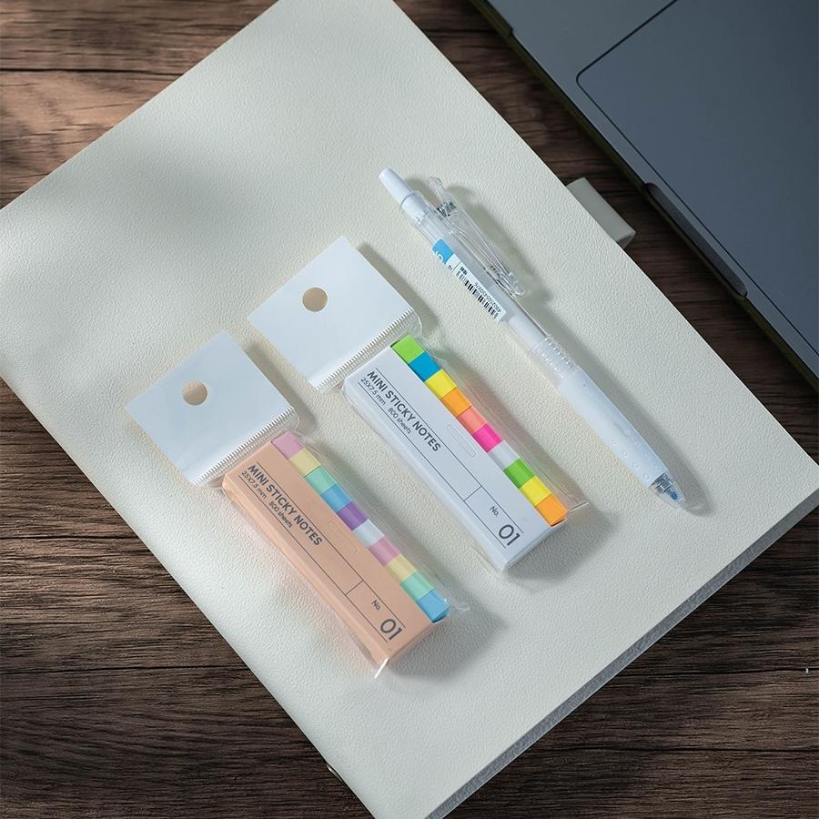 Mini Morandi Sticky Notes Set Fluorescent Index Stickers Memo Pad Self-Adhesive Label Stationery Office