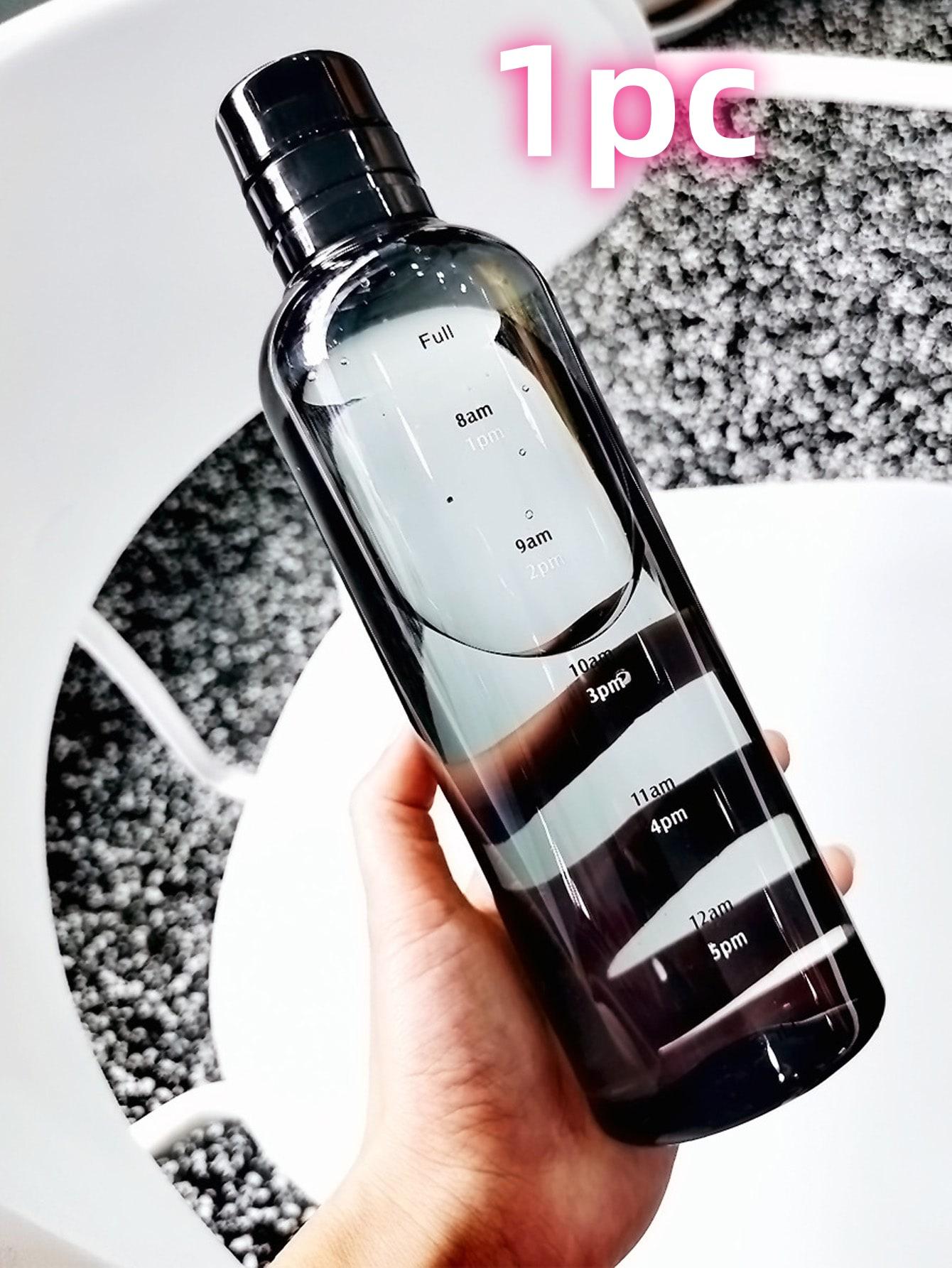 

500 мл пластиковая бутылка для воды бант прозрачные термостойкие питьевые чашки со шкалой времени для занятий спортом на открытом воздухе школьные принадлежности для питья 500ml чёрный