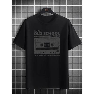 Taglie europee, alla moda, con stampa a lettere, T-shirt da uomo a maniche corte con scollo rotondo, Top estivo casual, comodo, leggero, per le vacanze