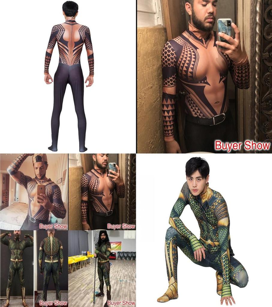 Tuta Zentai in Spandex Per Fan di Aquaman Ideale Per Halloween e Cosplay**