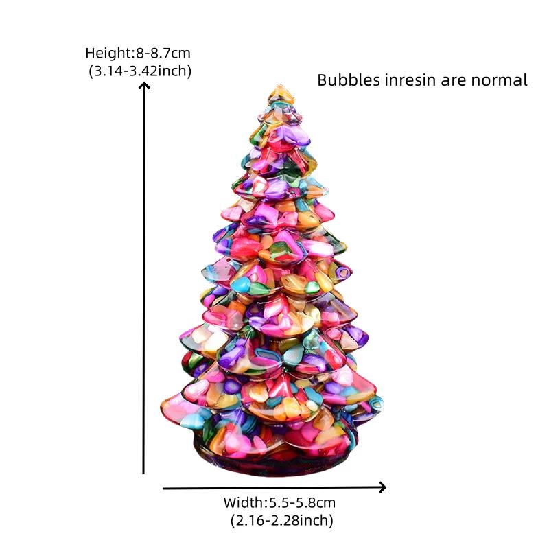 1PC Crystal Resin Christmas Tree Handmade Ornament Natural Stone Amethyst Fengshui Sculpture Lucky Christmas Trees Home Decor