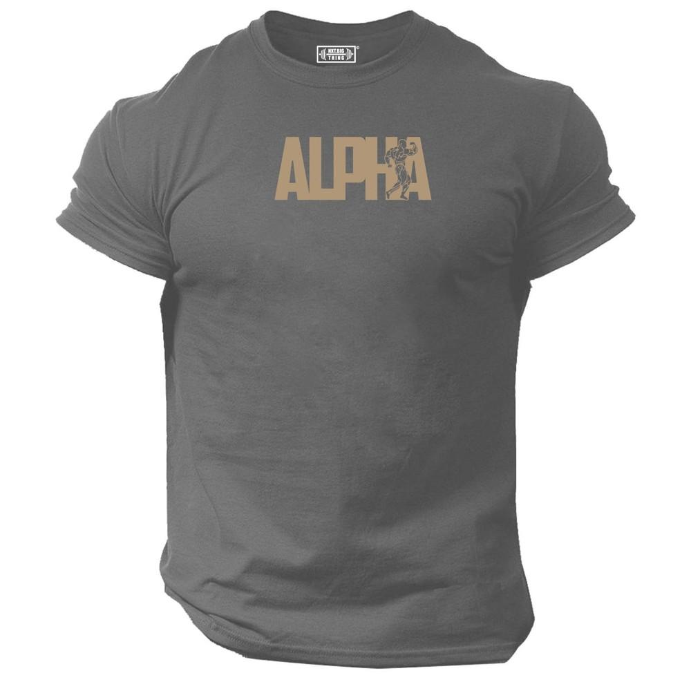 Alpha T-shirt Abbigliamento Palestra Bodybuilding Allenamento Workout Esercizio Muscoli Top