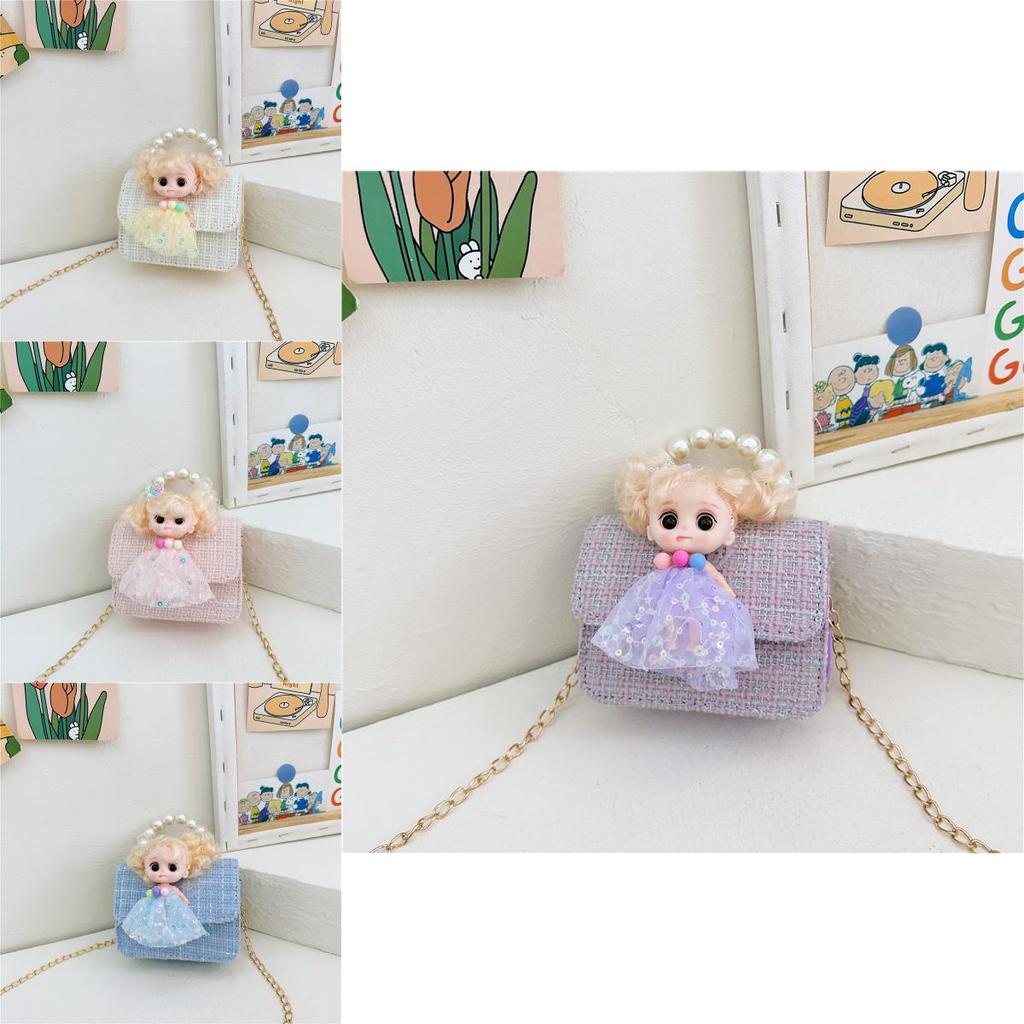 Adorable Korean Style Cartoon Doll Handbag For Girls In Cute Colors And Breathable Fabric