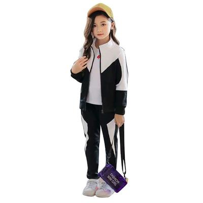 Set Top and Bottom Athletic Physical Long Dance A1540 [ANGELCITY] Children's Clothing, Girls' Tracksuit, Cotton, Kids' Up, Set, 2-piece Set, Simple,