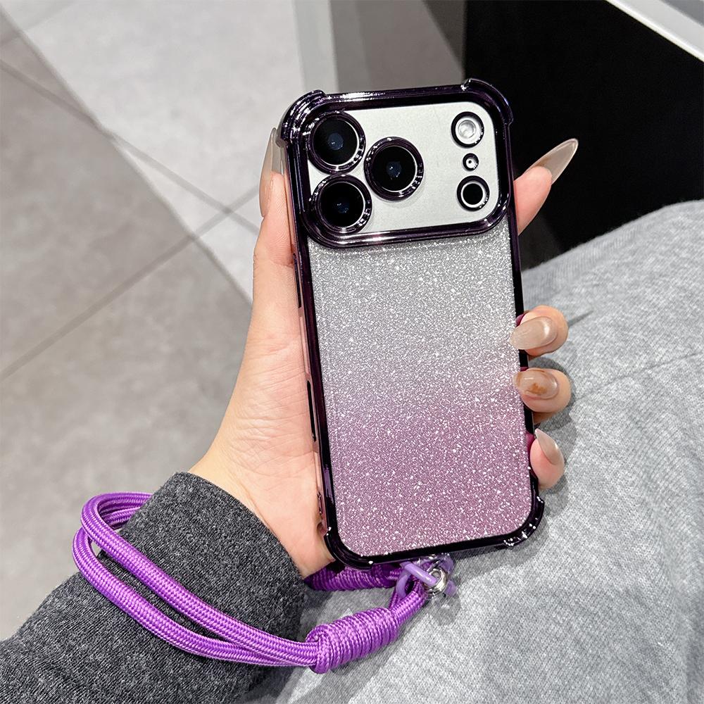 Luxury Plating Phone Case For Xiaomi 15T 15 14 13 Poco M7 F7 F4 F5 X7 X6 X5 Pro Ultra 4G 5G Anti Fall Airbag With lanyard