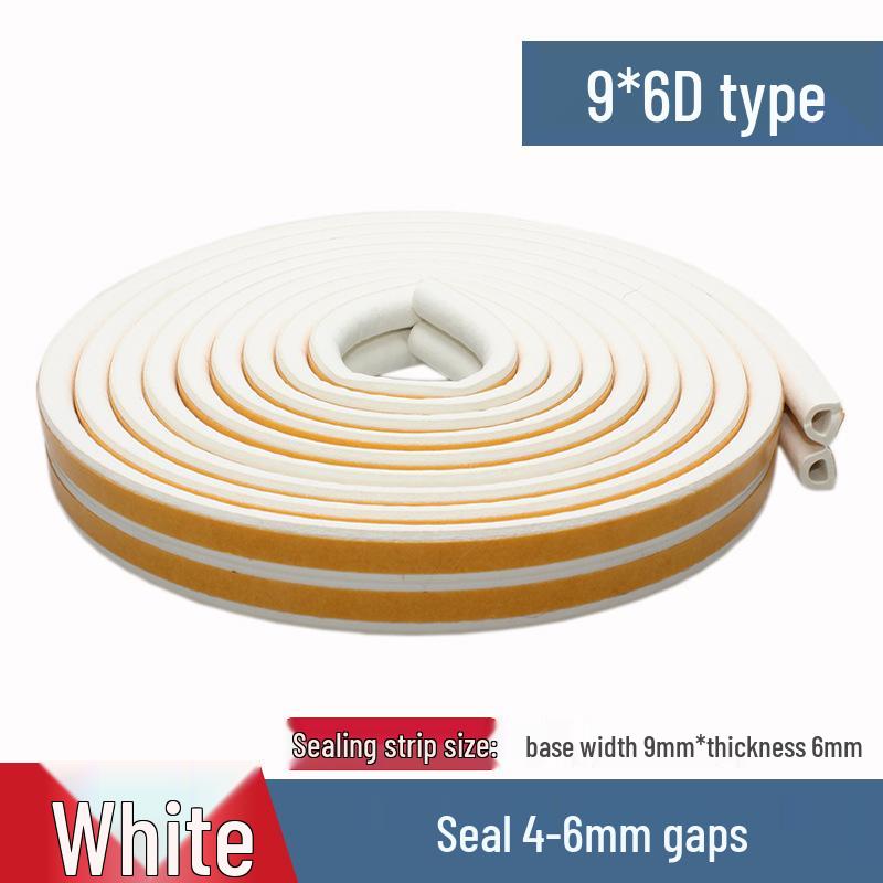 Self-Adhesive Weatherproof Door & Window Foam Seal Strip - 6m, Soundproof & Insulating