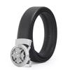 Ceinture Homme en Alliage et Cuir de Vachette à Boucle Automatique pour un Port Décontracté et Polyvalent