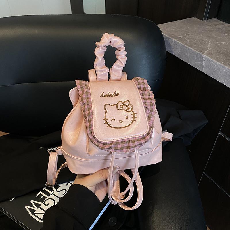 Hello Kitty Pu Mini Backpack With Splicing Design For Daily Use