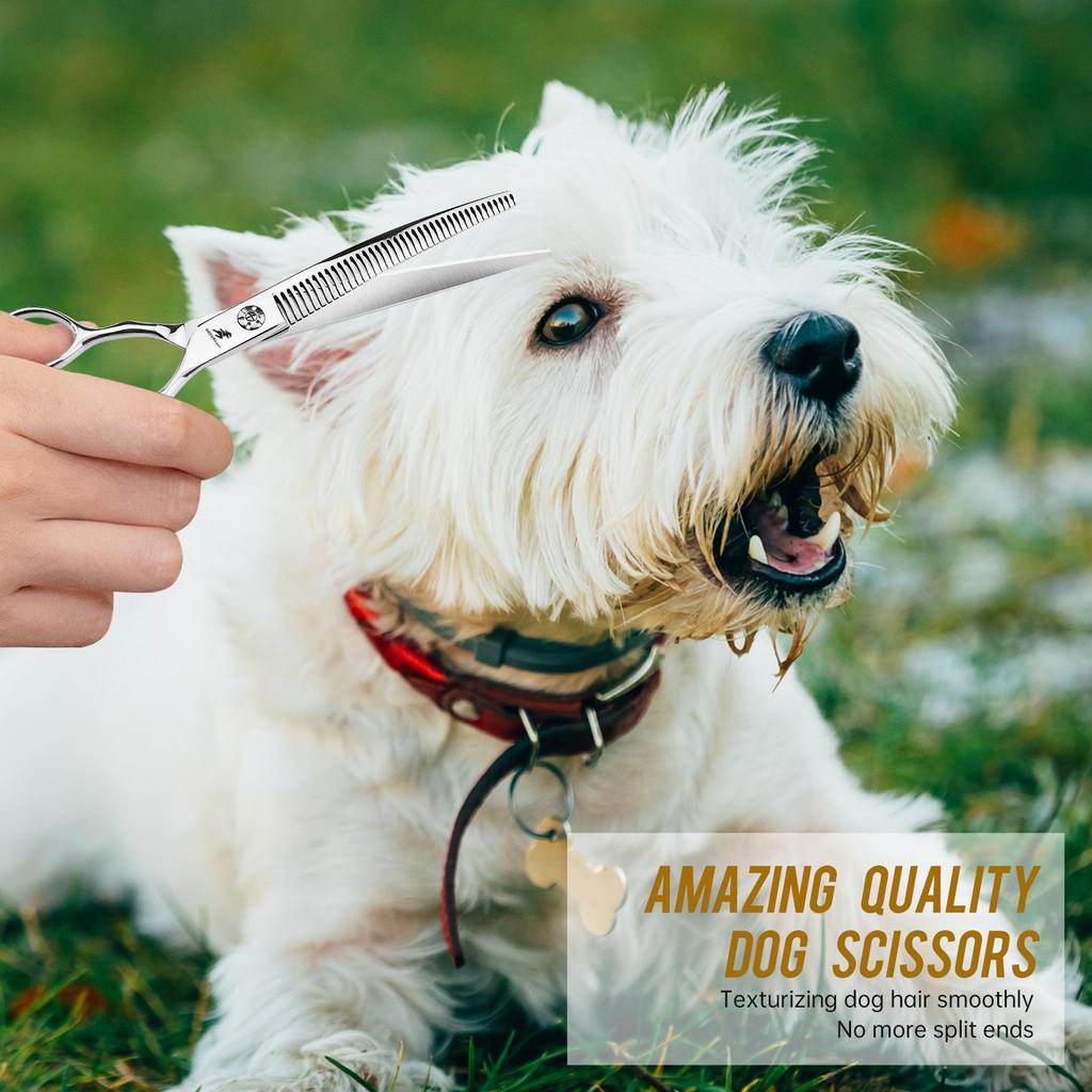 7.5-inch Curved Magic Tooth Pet Grooming Thinning Shears