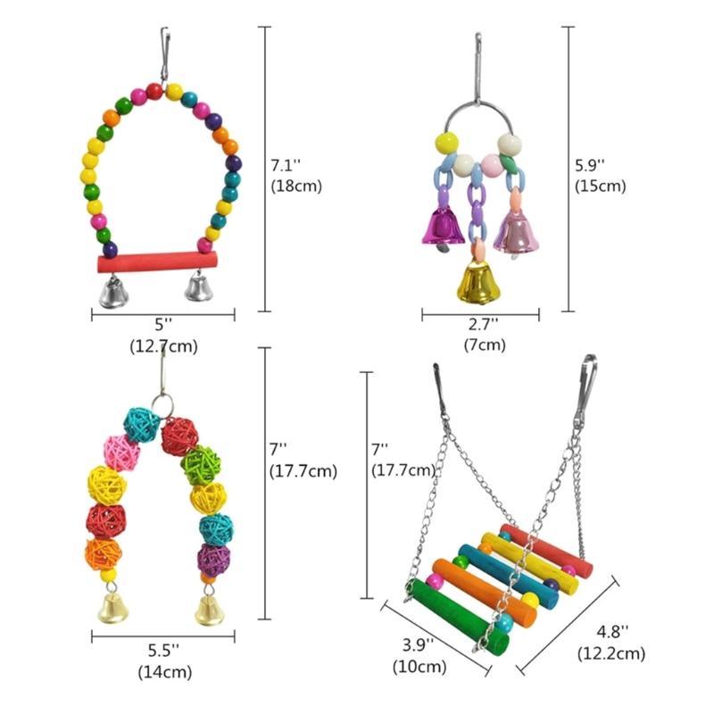 Parrot Toy Kit Bird Toy Accessories Bird Cage Toy For Parrots Birds Swing Chewing Bird Toy Parrot Bite Toy