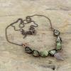 Green Tourmaline Rough Necklace Electroformed Copper Necklace Real Gemstone Jewelry Adjustable Chain Necklace Handmade Electroformed Jewelry