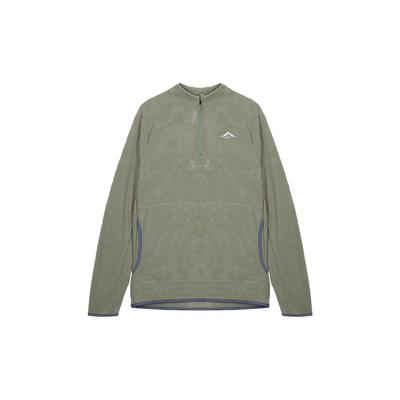 Trail Einfarbig Halb-Zip Stehkragen Lässig Langarm T-Shirt Herren Tops Grau FB7536-053