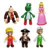 12 Styles Mario Action Figure Bowser Wario Toad Princess Peach Anime Activity All Star Collection Model Toy Children Birth Date Gifts