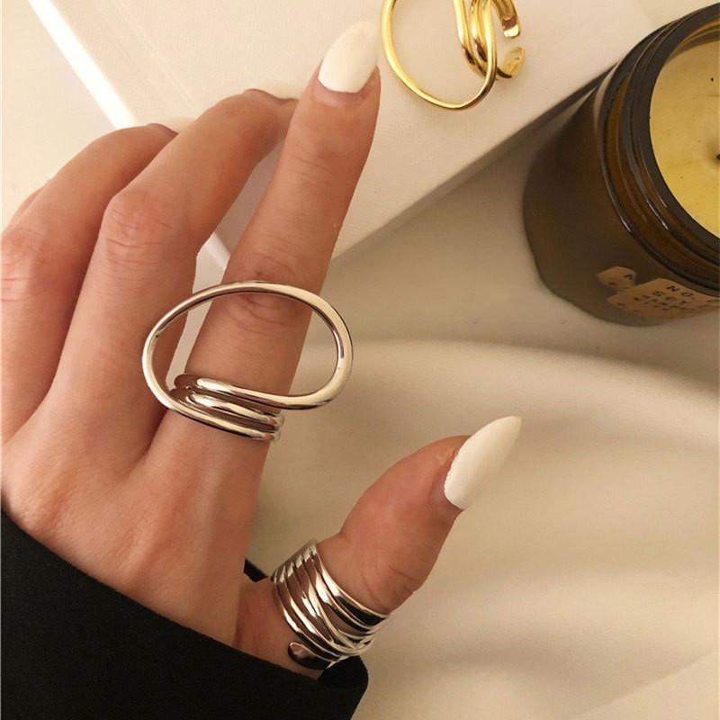 Stunning 925 Silver Geometric Design Adjustable Ring For Women Ideal Gift For Festivals