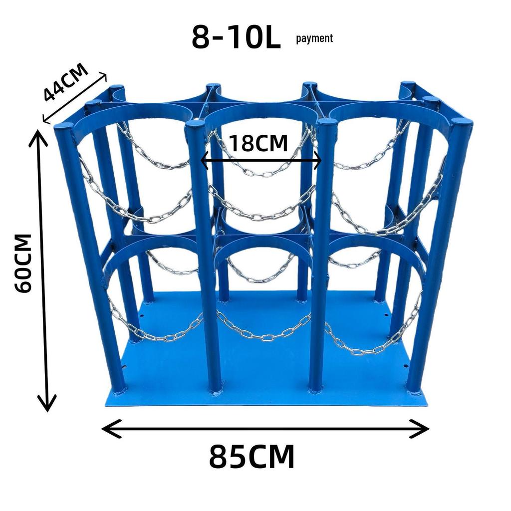 Dual Cylinder Anti-Tip Rack for Lab Oxygen and Acetylene Tanks