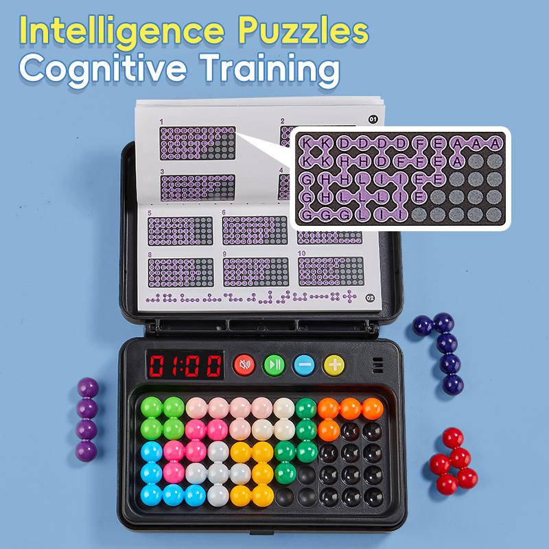 500 Levels IQ Toy, Puzzle Smart Challenge Game With Timer - Logic Thinking Chess, Travel Game, Tabletop Toy, No Batteries